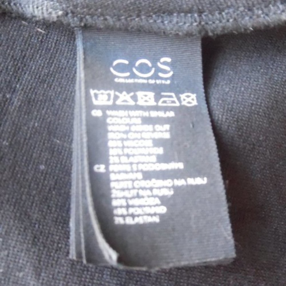COS Shimmer High Low Raw Edge Jersey‎ Black Casual Cocktail Dress - Picture 13 of 13